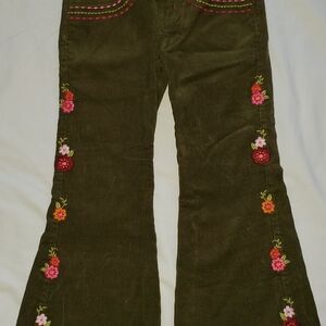 Girls Gymboree Olive Green Corduroy Pants Cozy Owl Size 4
